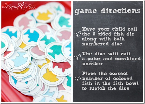 {Dr. Seuss Inspired} One Fish Two Fish Counting Game | http://www.mamamiss.com ©2013