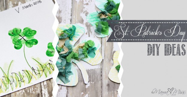 Fingerprint Clovers and Magnetic Tissue Paper Shamrocks #StPatricksDay #DIYideas | http://www.mamamiss.com ©2013