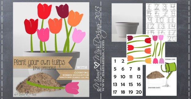 Pretend Play Inspired By Tulips #freeprintable #pretendplay #tulips http://www.mamamiss.com ©2013