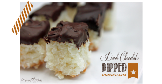 Dark Chocolate Dipped Macaroons #chocolate #macaroons http://www.mamamiss.com ©2013