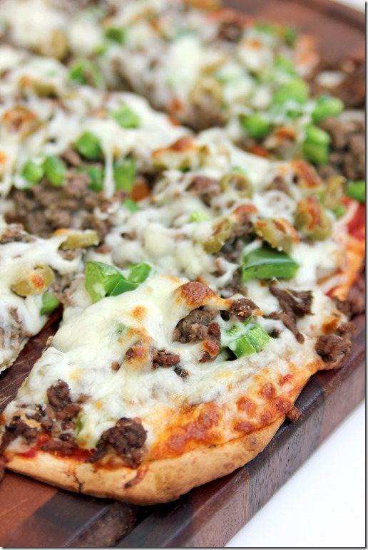 Thin Crust Ground Beef & Green Olive Pizza #pizza #target #beef