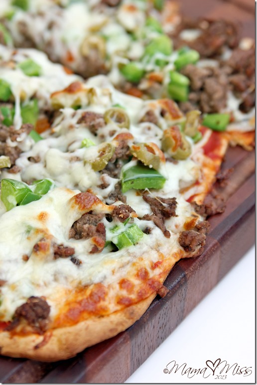 Thin Crust Ground Beef & Green Olive Pizza #pizza #target #beef