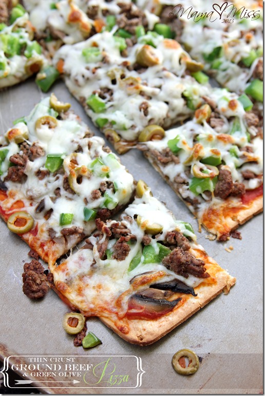 Thin Crust Ground Beef & Green Olive Pizza #pizza #target #beef