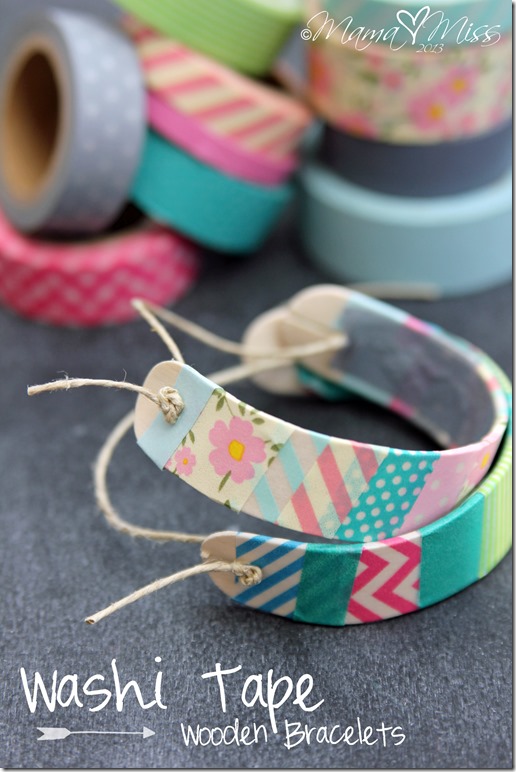 Washi Tape Wooden Bracelet
