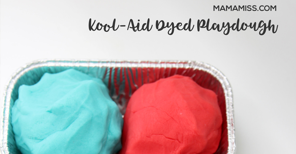 Kool-Aid Dyed Playdough offers up vibrant colors and a yummy scent, and the consistency stays soft over time. That's a win-win for homemade playdough! Found on @mamamissblog