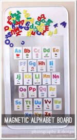 create kiddo: magnetic alphabet board