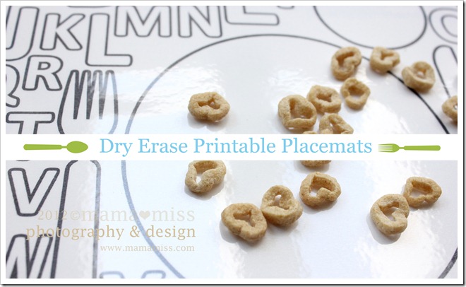 Dry Erase Free Printable Placemats @mamamissblog