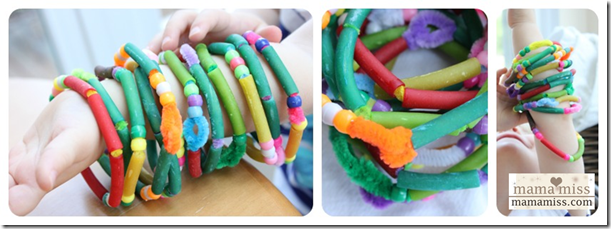 Beaded Bracelets with Pasta & Beads