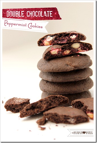 Double Chocolate Peppermint Cookies {mama♥miss} ©2012
