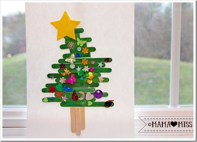 Popsicle Stick Christmas Tree {mama♥miss} ©2012