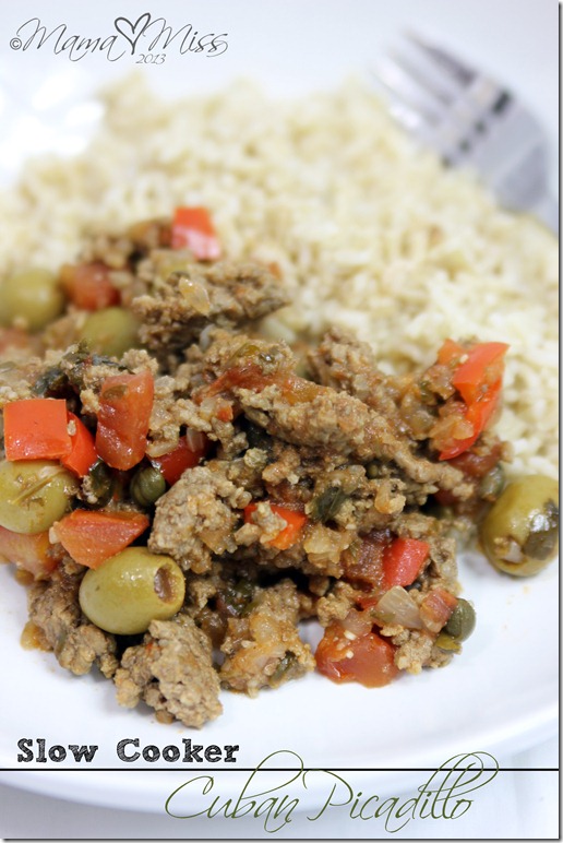 Slow Cooker Cuban Picadillo https://www.mamamiss.com ©2013