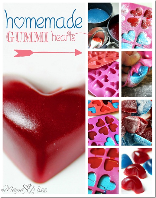 Homemade Gummi Hearts https://www.mamamiss.com ©2013