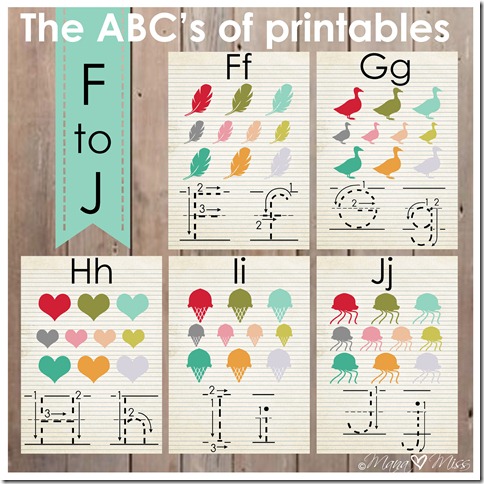 The ABC's of Printables: letters F-J {mama♥miss} ©2013