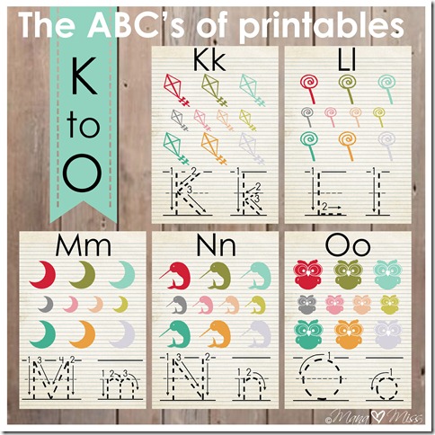 The ABC's of Printables: letters K-O {mama♥miss} ©2013