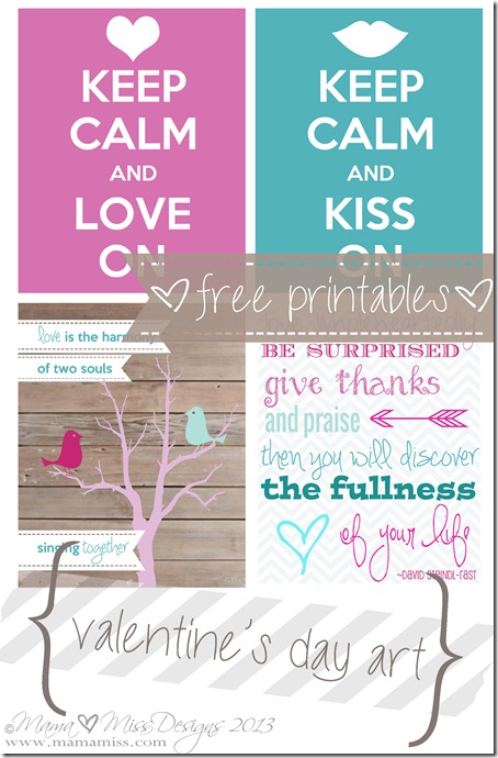 Valentine's Day Art - Free Printables https://www.mamamiss.com ©2013