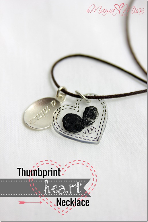 Thumbprint Heart Necklace https://www.mamamiss.com ©2013