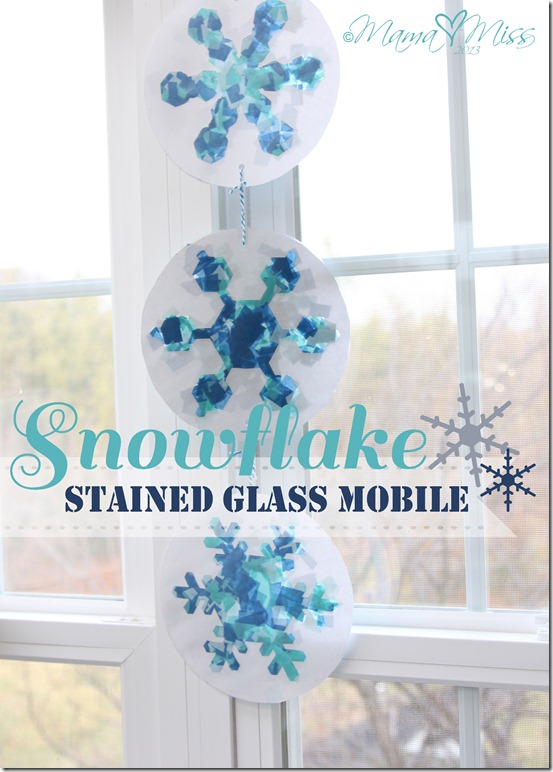 Snowflake Stained Glass Mobile https://www.mamamiss.com ©2013