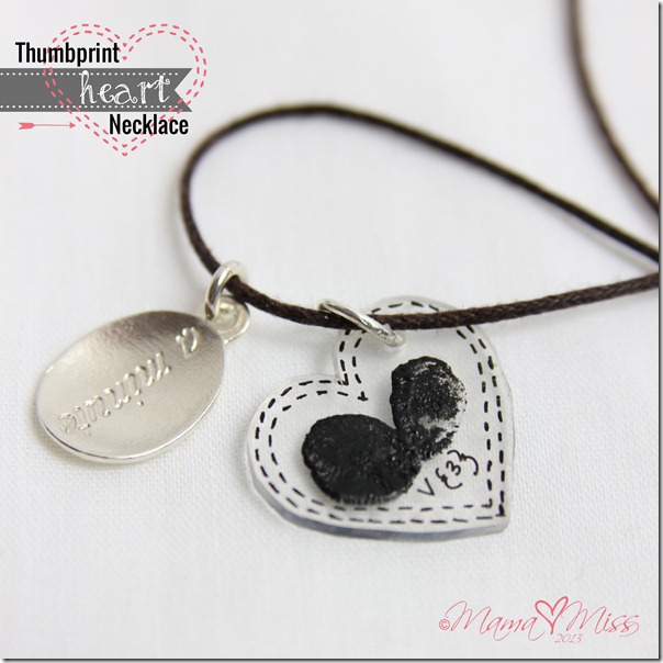 Thumbprint Heart Necklace https://www.mamamiss.com ©2013