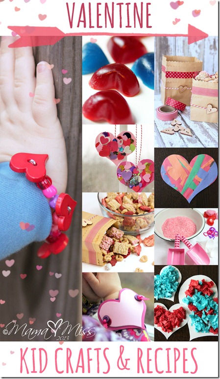 Valentine Roundup Kids Crafts & Recipes https://www.mamamiss.com ©2013