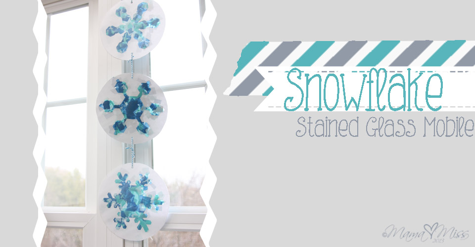 Snowflake Stained Glass Mobile https://www.mamamiss.com ©2013