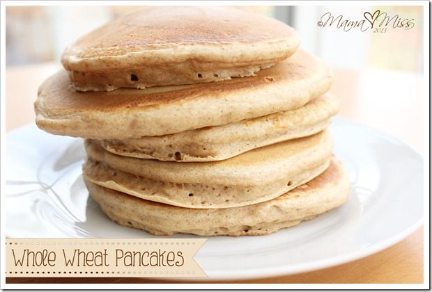 Whole Wheat Pancakes from @mamamissblog ©2013