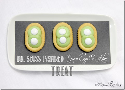 {Dr. Seuss Inspired} Green Eggs & Ham Treat https://www.mamamiss.com ©2013