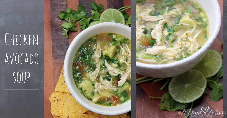 Chicken Avocado Soup #chicken #avocado #soup https://www.mamamiss.com ©2013