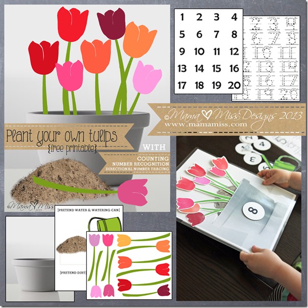 Pretend Play Inspired By Tulips #freeprintable #pretendplay #tulips https://www.mamamiss.com ©2013