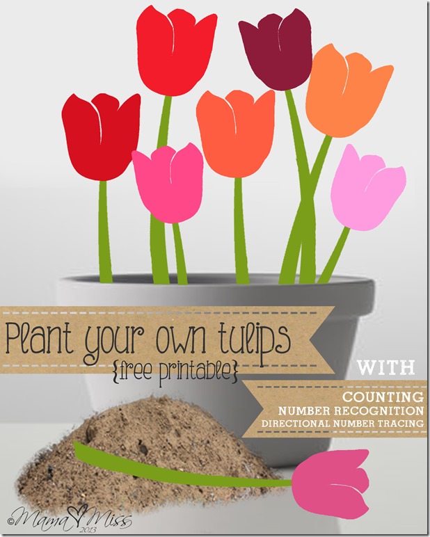 Pretend Play Inspired By Tulips #freeprintable #pretendplay #tulips https://www.mamamiss.com ©2013