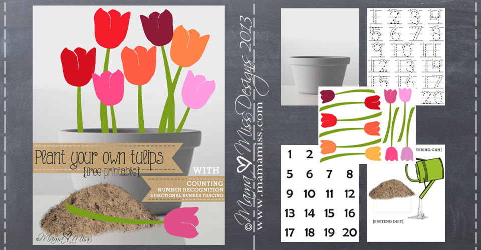 Pretend Play Inspired By Tulips #freeprintable #pretendplay #tulips https://www.mamamiss.com ©2013