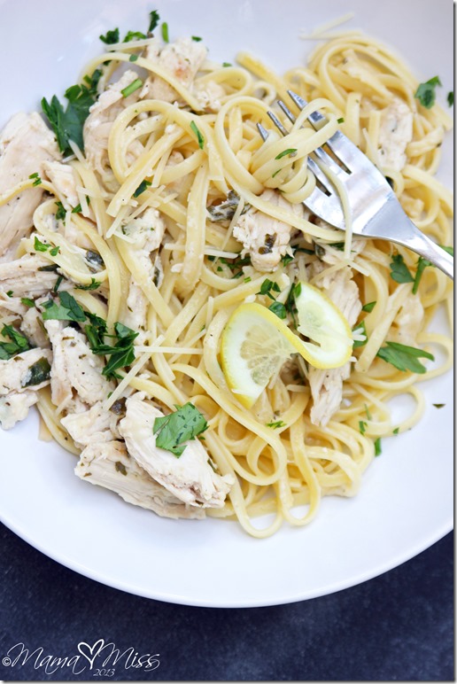 Lemon Chicken Linguine @mamamissblog #chicken #lemon #pasta