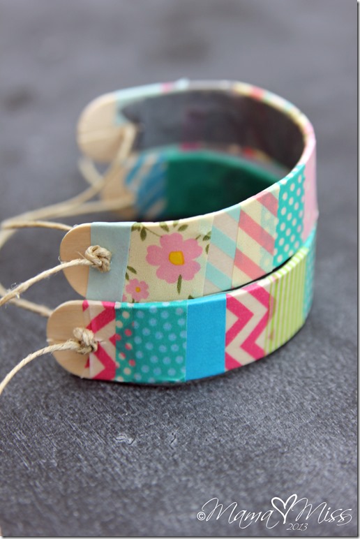 DIY: Washi Tape Wooden Bracelets #washitape #diy #bracelet 