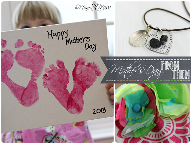 mother’s day: From Dad and The Kids {last minute quick crafts} | @mamamissblog #footprints #thumbprints #kidcrafts 