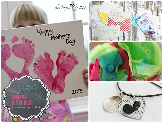 mother’s day: From Dad and The Kids {last minute quick crafts} | @mamamissblog #footprints #thumbprints #kidcrafts 
