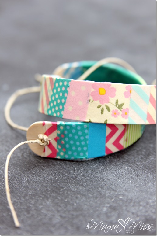 DIY: Washi Tape Wooden Bracelets #washitape #diy #bracelet 