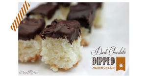 Dark Chocolate Dipped Macaroons #chocolate #macaroons https://www.mamamiss.com ©2013
