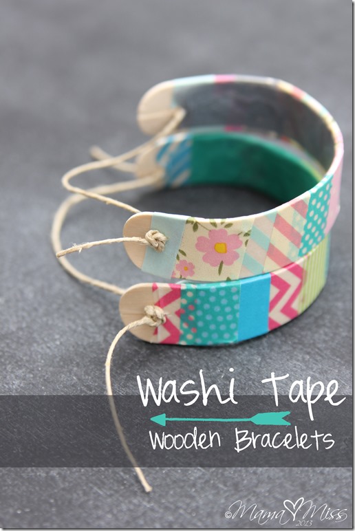 DIY: Washi Tape Wooden Bracelets #washitape #diy #bracelet 