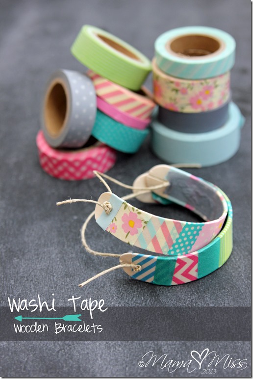 DIY: Washi Tape Wooden Bracelets #washitape #diy #bracelet 