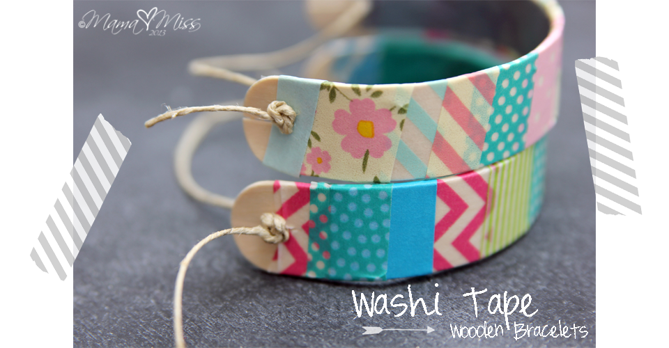 diy: Washi Tape Wooden Bracelets
