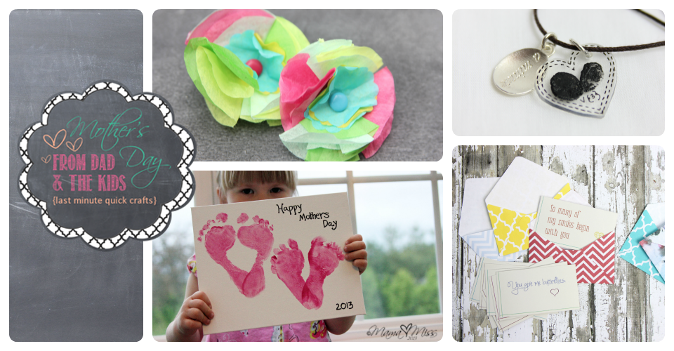 mother’s day: From Dad and The Kids {last minute quick crafts} #footprints #thumbprints #kidcrafts https://www.mamamiss.com ©2013