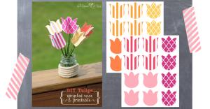 DIY Tulips Upcycled Vase and Printable @mamamissblog #tulips #freeprintable #upcycle