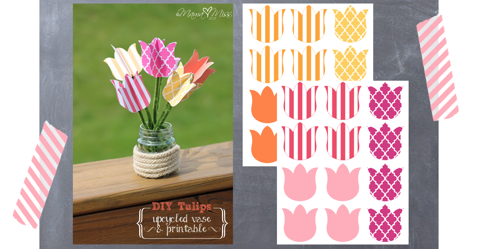 create kiddo: DIY Tulips Upcycled Vase and Printable
