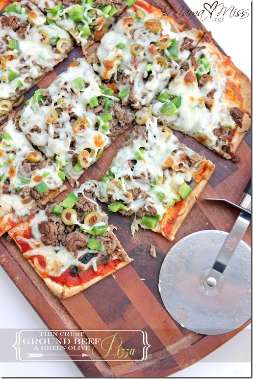 Thin Crust Ground Beef & Green Olive Pizza #pizza #target #beef