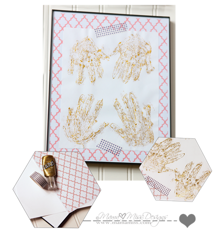 Wall Art Frame Display #diy #americancrafts #gold #glitter #nautical