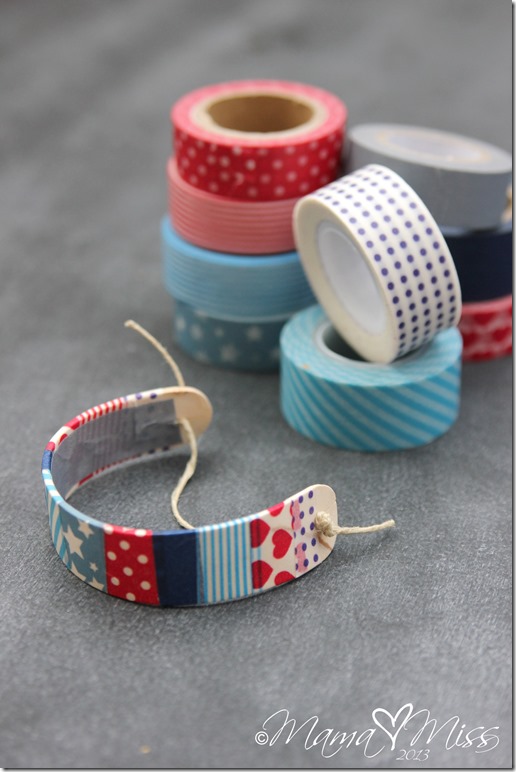 DIY: Patriotic Washi Tape Wooden Bracelets #washitape #diy #bracelet #the4th #redwhiteandblue