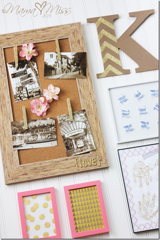 Wall Art Frame Display #diy #americancrafts #gold #glitter #nautical