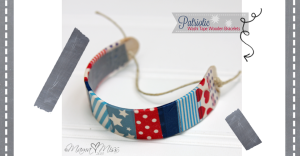 DIY: Patriotic Washi Tape Wooden Bracelets #washitape #diy #bracelet #the4th #redwhiteandblue