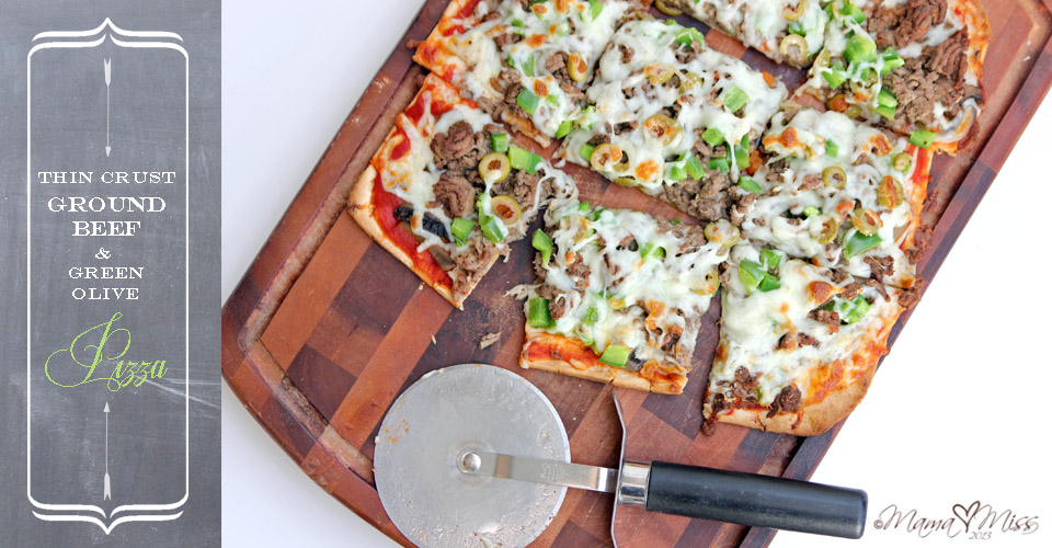 Thin Crust Ground Beef & Green Olive Pizza #pizza #target #beef