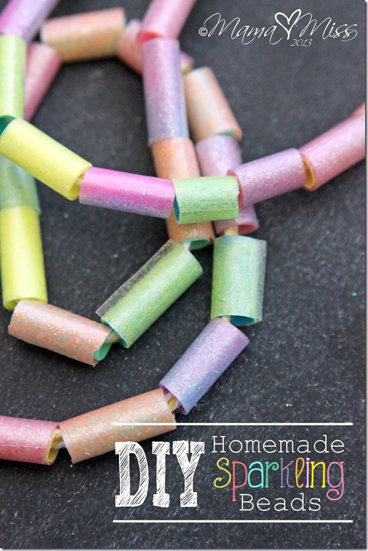 DIY Homemade Sparkling Beads #diy #glitter #kidscrafts #jewelry