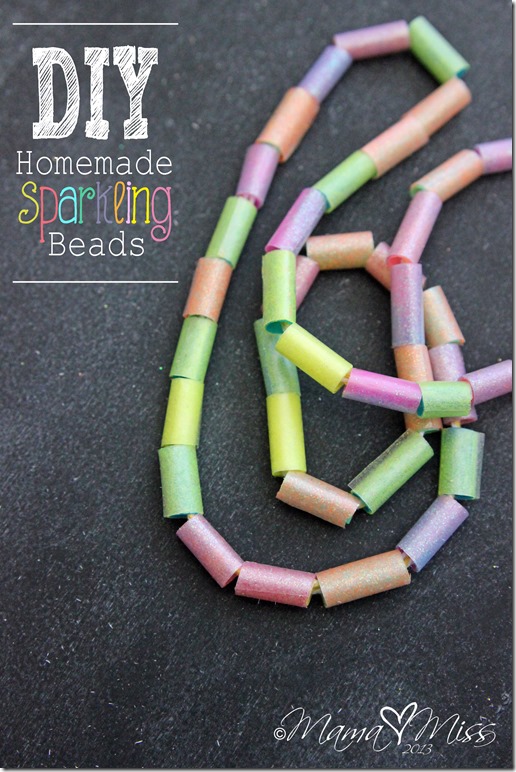 DIY Homemade Sparkling Beads #diy #glitter #kidscrafts #jewelry